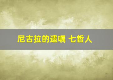 尼古拉的遗嘱 七哲人